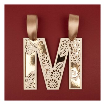 Wooden Filigree Hanging Letter J 12cm