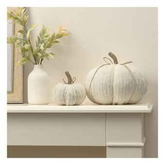 White Chenille Pumpkin 2 Pack Bundle
