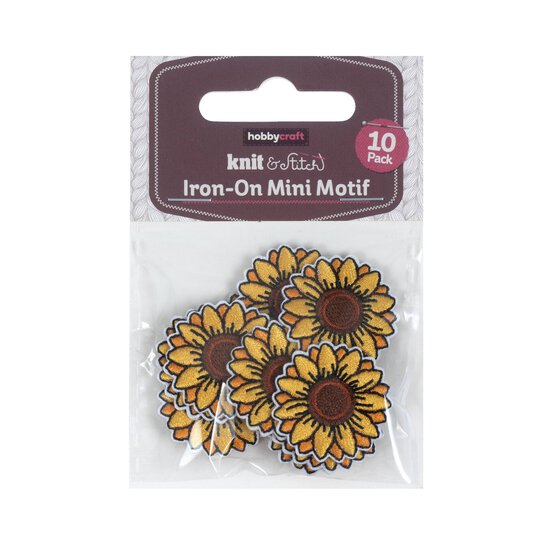 Mini Sunflower Iron-On Motifs 10 Pack image number 4