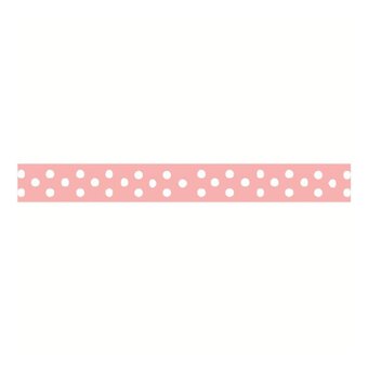 Baby Pink Polka Dot Grosgrain Ribbon 9mm x 5m