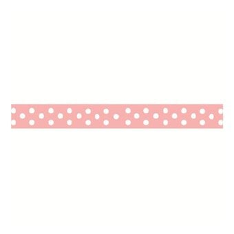 Baby Pink Polka Dot Grosgrain Ribbon 9mm x 5m