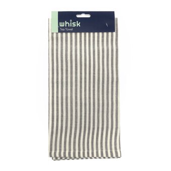 Whisk Grey Stripe Tea Towel