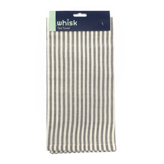 Whisk Grey Stripe Tea Towel image number 1
