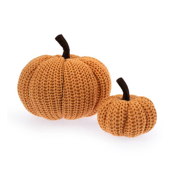 Orange Yarn Fabric Pumpkin 17cm image number 3