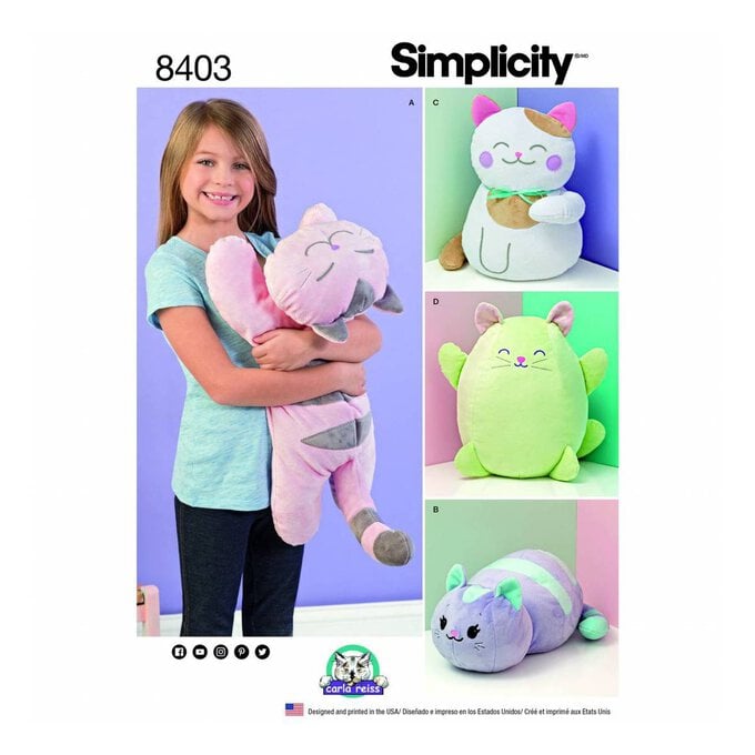 Simplicity Stuffed Toy Kitties Sewing Pattern 8403 image number 1