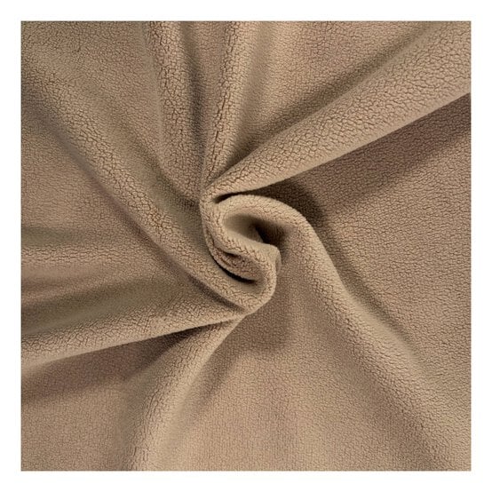 Light Beige Stretch Fleece Fabric by the Metre image number 1