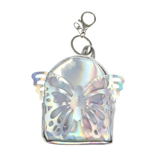 Mini Silver Butterfly Backpack Coin Purse image number 1