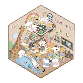 Mini Puppy Playgroup Scene Stickers