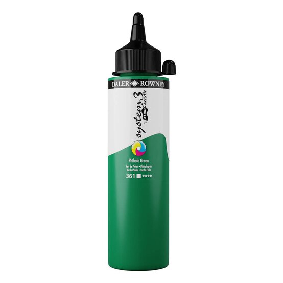Daler-Rowney System3 Phthalo Green Fluid Acrylic 250ml (361) image number 1