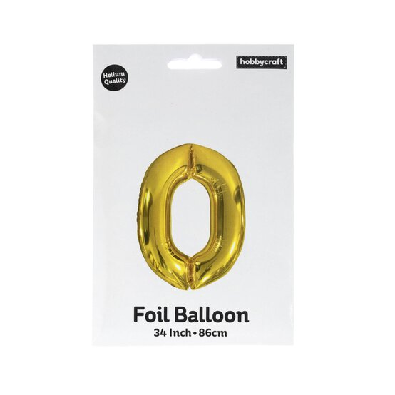 Extra Large Gold Foil Number 0 Balloon image number 3