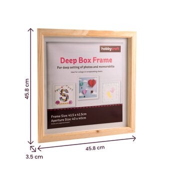 Light Wood Deep Box Frame 40cm x 40cm image number 4