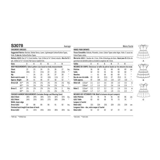 Simplicity Children’s Dress Sewing Pattern S3078 (3-8) image number 4