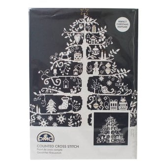 Blue Christmas Tree Cross Stitch Kit 30cm x 30cm