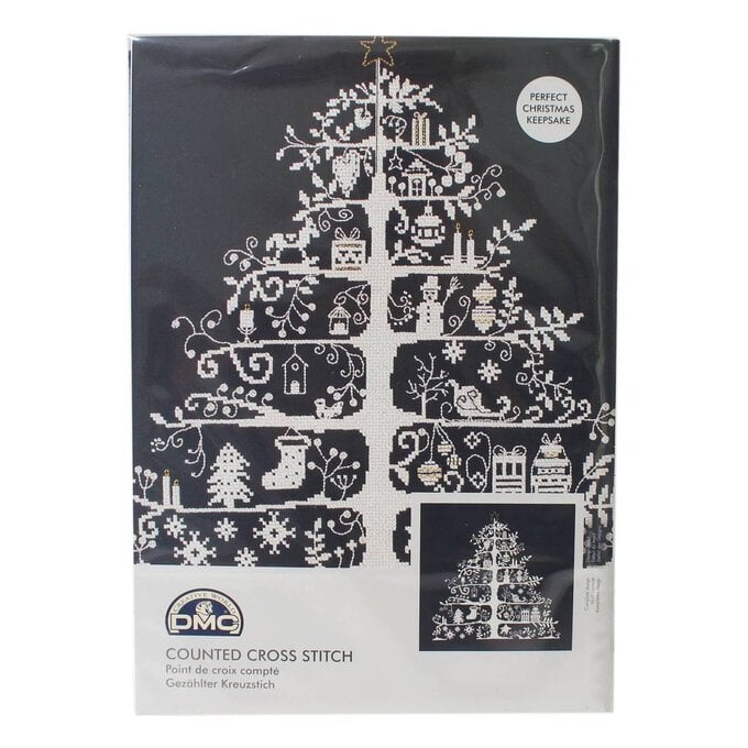 Blue Christmas Tree Cross Stitch Kit 30cm x 30cm image number 1