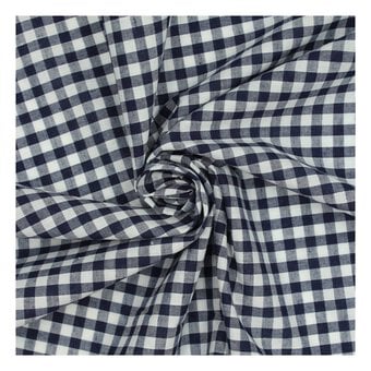 Navy 1/4 Gingham Fabric by the Metre