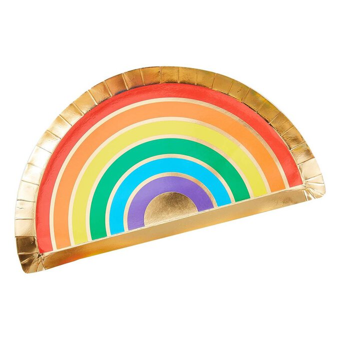 Ginger Ray Over The Rainbow Paper Plates 8 Pack Hobbycraft