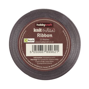 Silver Satin Ribbon 9mm x 15m