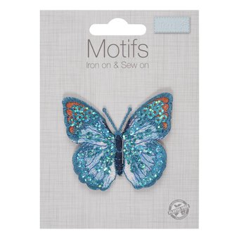 Trimits Blue Sequin Butterfly Iron-On Patch