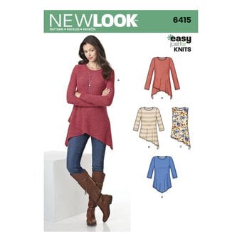 New Look Women's Knit Tunics Sewing Pattern 6415