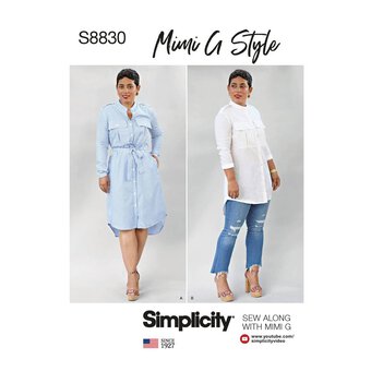 Simplicity Women's Shirt Dress Sewing Pattern S8830 (U5 16-24)