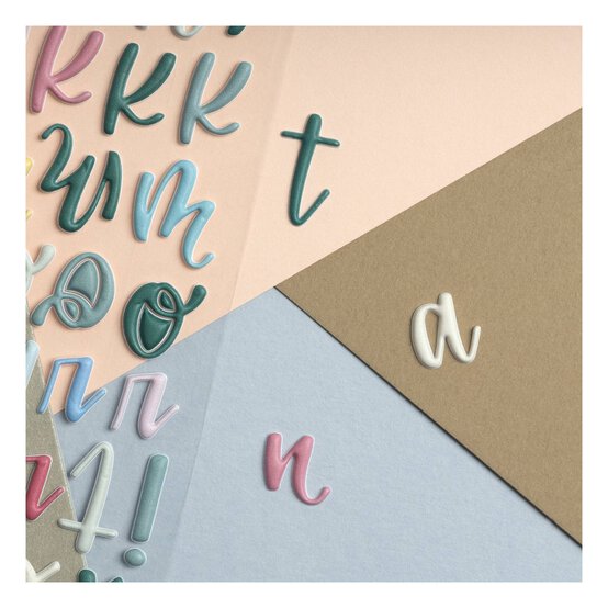 Matt Pastel Lowercase Puffy Script Alphabet Stickers image number 3