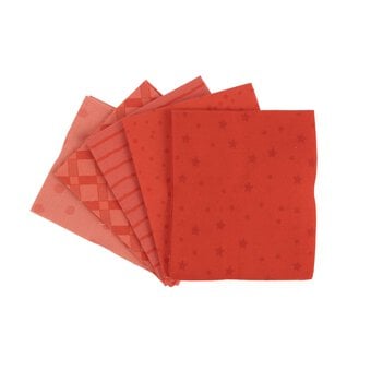 Red Ombre Trend Cotton Fat Quarters 5 Pack