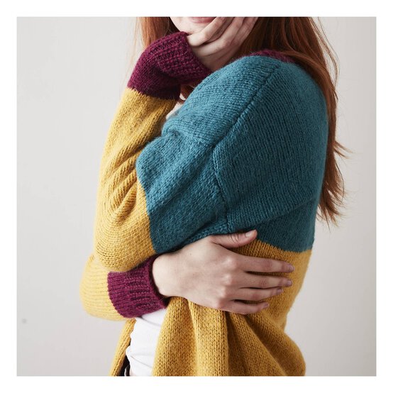 Knitcraft Colour Block Longline Cardigan Digital Pattern 0255 image number 4