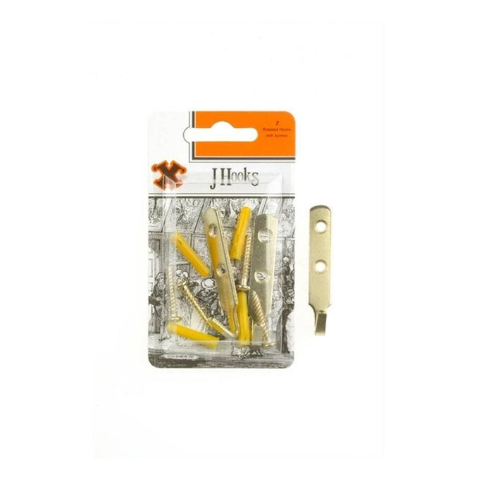 X Brass Plated J Hooks 2 Pack image number 1