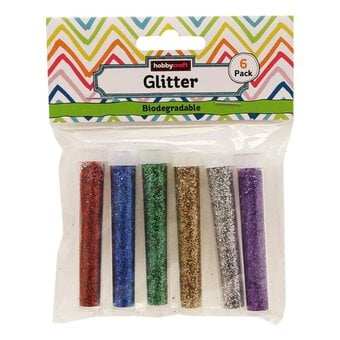 Bright Biodegradable Glitter Tubes 6g 6 Pack