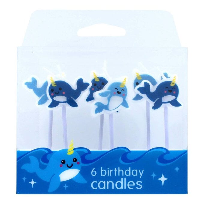 Baked With Love Novelty Narwhal Candles 6 Pack image number 1