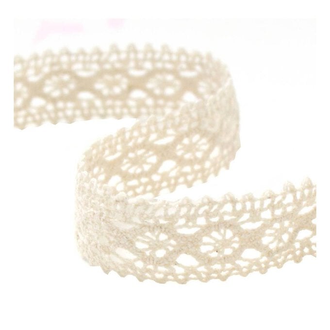 Natural Cotton Lace Ribbon 15mm x 5m image number 1