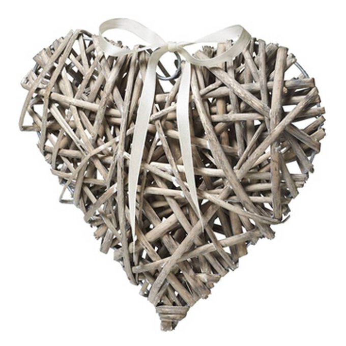 Natural Wicker Heart Decoration 10cm image number 1