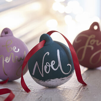 How to Make Calligraphy Ceramic Baubles