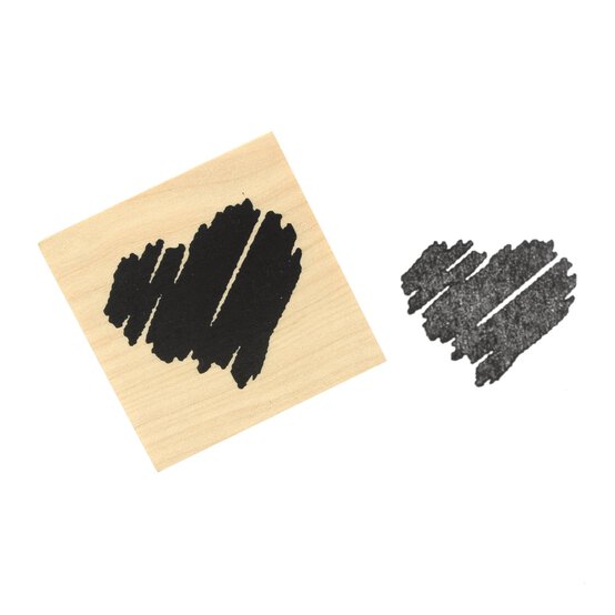 Sketch Heart Wooden Stamp 3.8cm x 3.8cm image number 1