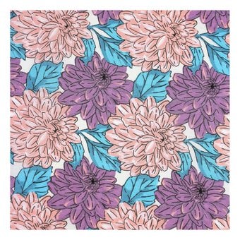 Purple Floral Polycotton Fabric by the Metre image number 2
