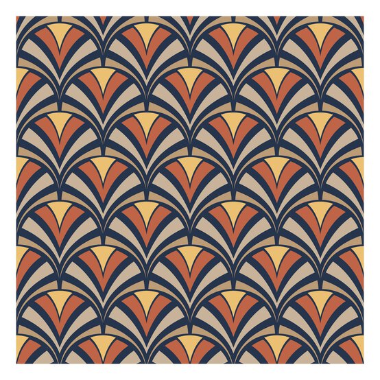 Navy Art Deco Polycotton Fabric by the Metre image number 3