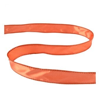 Peach Wire Edge Satin Ribbon 25mm x 3m