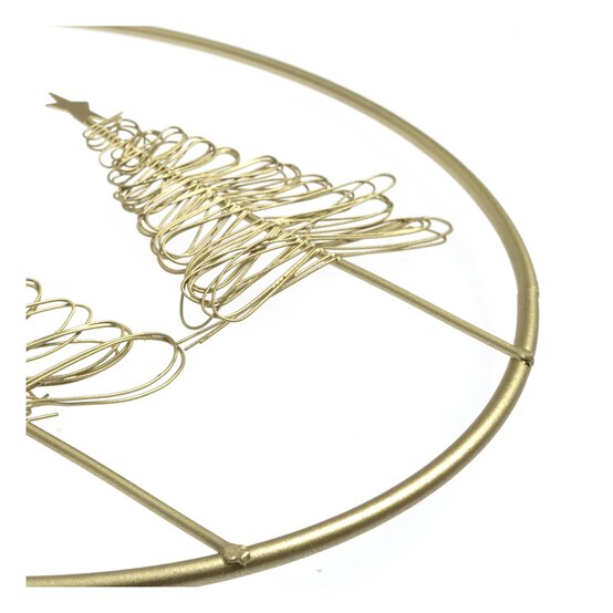 Gold Metal Hanging Trees Hoop 20cm image number 2
