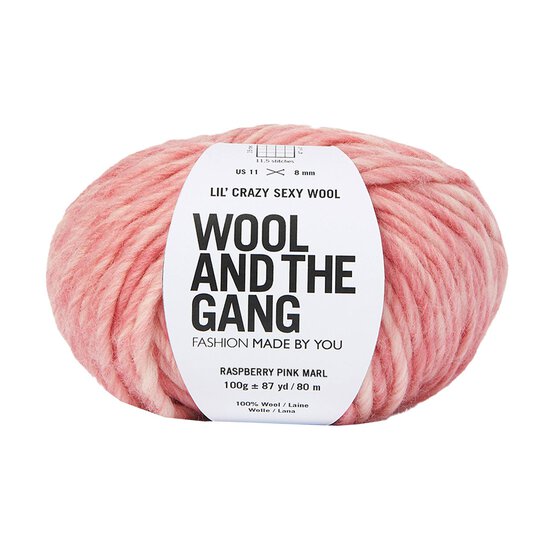 Wool and the Gang Raspberry Pink Lil&rsquo; Crazy Sexy Wool Marl 100g image number 1