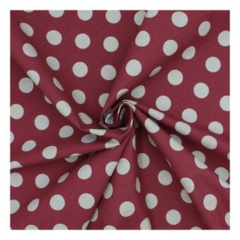 Burgundy Hometown Chambray Dots Fabric by the Metre