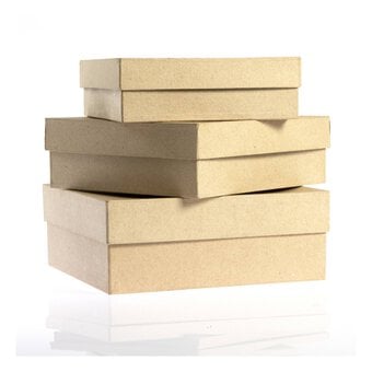 Mache Large Square Boxes 3 Pack image number 3