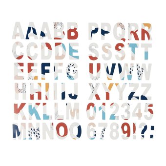 Abstract Chipboard Alphabet Stickers
