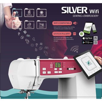 Silver CH03 Wifi Sewing and Embroidery Machine image number 5