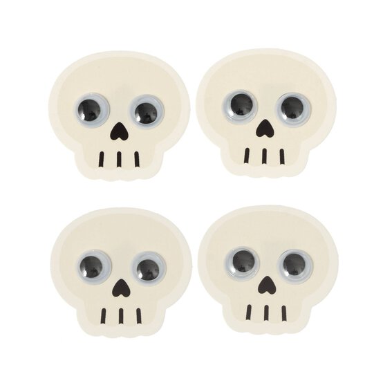 Googly Eyed Skull Card Toppers 4 Pack image number 1