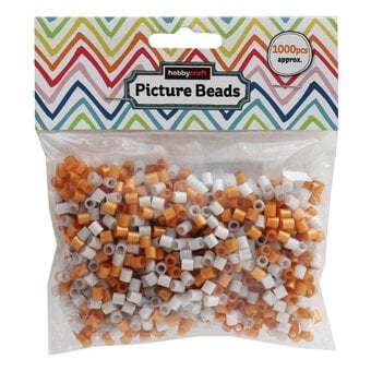 Silver and Gold Picture Beads 1000 Pieces
