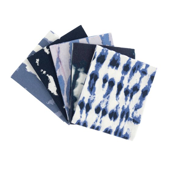 Navy White Tie-Dye Cotton Fat Quarters 5 Pack image number 1