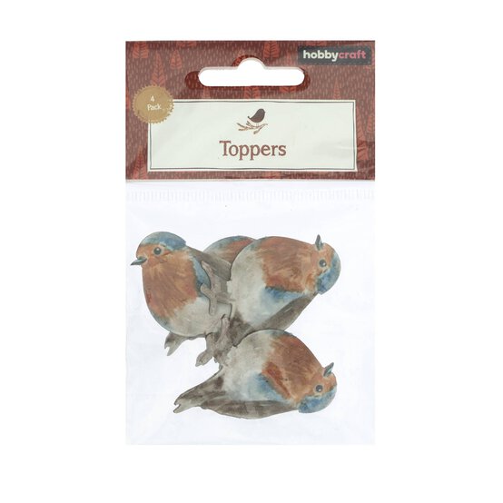 Robin Wooden Toppers 4 Pack image number 5