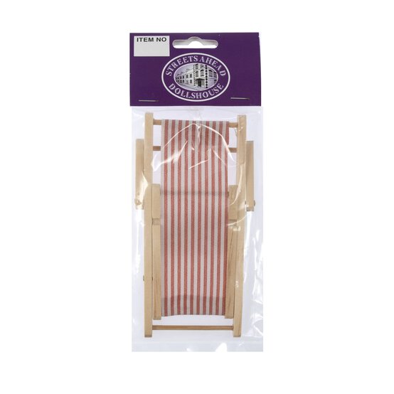 Doll&rsquo;s House Red Striped Deckchair image number 4