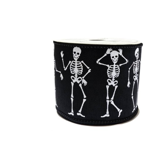Skeleton Wire Edge Printed Ribbon 63mm x 3m image number 5