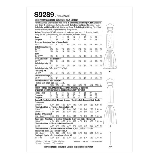 Simplicity Strapless Dress Sewing Pattern S9288 (6-14) image number 2